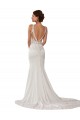 Chapel Train Sleeveless Lace Ivory Sheath Modern Wedding Dress Colchester