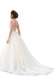 Cathedral Train Sleeveless Tulle & Lace Ivory A-Line Beach Wedding Dress Colchester