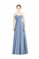 Long Sleeveless Soft Chiffon Dusty Blue Sweetheart A-Line Evening Dress / Bridesmaid Dress Colchester