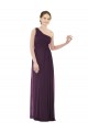 Long Sleeveless Soft Chiffon Grape One Shoulder A-Line Evening Dress / Bridesmaid Dress Colchester