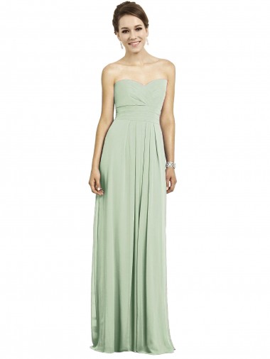 Long Sleeveless Soft Chiffon Sage A-Line Bridesmaid Dress Colchester