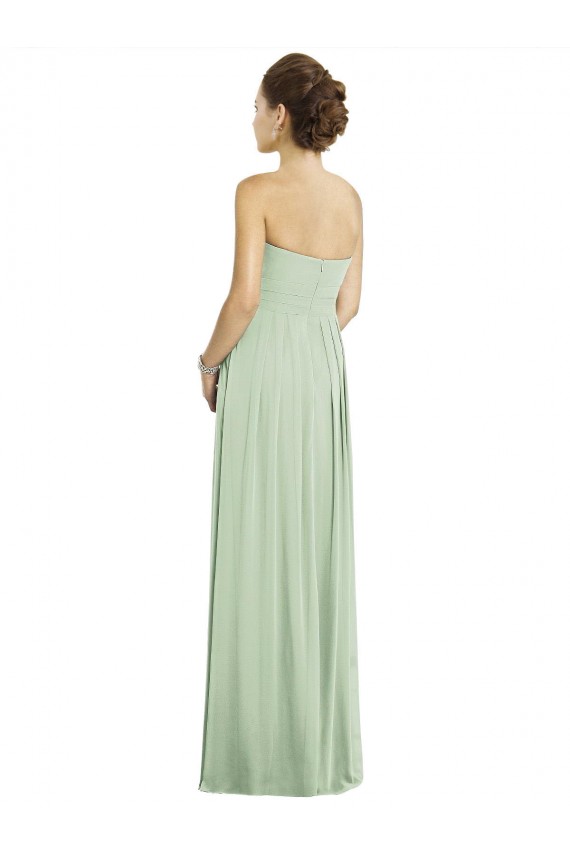 Long Sleeveless Soft Chiffon Sage A-Line Bridesmaid Dress Colchester