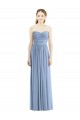 Long Sleeveless Chiffon Dusty Blue Sweetheart A-Line Bridesmaid Gowns Colchester