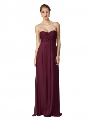 Long Sleeveless Soft Chiffon Grape Sweetheart A-Line Bridesmaid Dress / Formal Dress Colchester