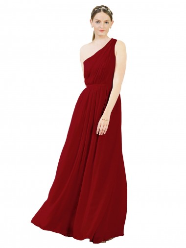 Long Sleeveless Chiffon Burgundy A-Line Bridal Party Dress / Evening Dress Colchester