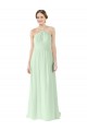 Long Sleeveless Soft Chiffon Sage Halter Neck A-Line Bridesmaid Dress Colchester