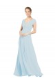 Long Sleeveless Soft Chiffon Sea Glass A-Line Bridesmaid Dress Colchester