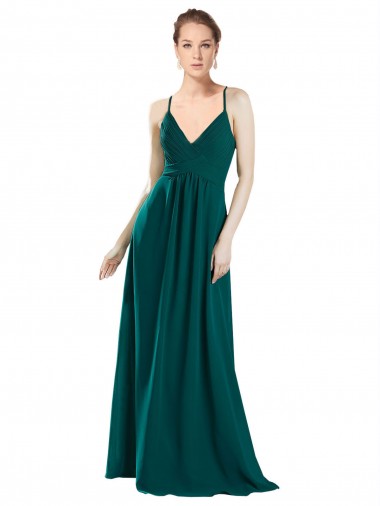 Long Sleeveless Chiffon Hunter A-Line Bridesmaid Dress / Evening Dress Colchester