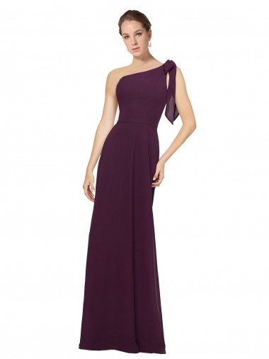 Long Sleeveless Soft Chiffon Grape A-Line Bridesmaid Dresses Colchester