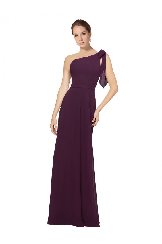 Long Sleeveless Soft Chiffon Grape A-Line Bridesmaid Dresses Colchester