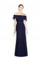 Long Sleeveless Soft Chiffon Dark Navy Trumpet Bridesmaid Dress Colchester