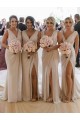 Long Sleeveless Soft Chiffon Champagne A-Line Bridesmaid Dress Colchester