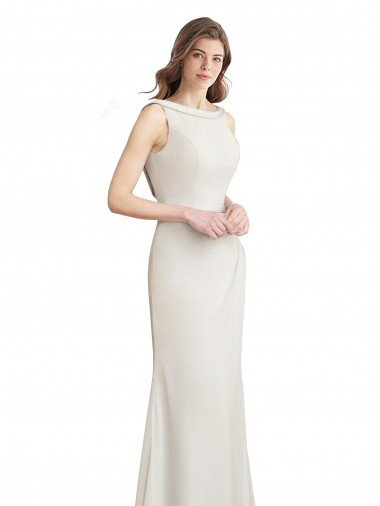 Long Sleeveless Soft Chiffon & Satin Mermaid Bridesmaid Dress Colchester