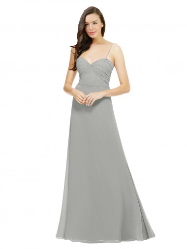 Long Sleeveless Chiffon Silver A-Line Bridesmaid Dress Colchester