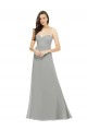 Long Sleeveless Chiffon Silver A-Line Bridesmaid Dress Colchester