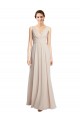 Long Sleeveless Soft Chiffon Cream Pink A-Line Formal Dress / Bridesmaid Dress Colchester