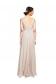 Long Sleeveless Soft Chiffon Cream Pink A-Line Formal Dress / Bridesmaid Dress Colchester