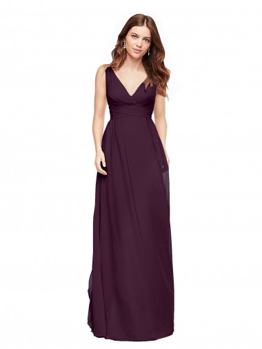 Long Sleeveless Chiffon Grape A-Line Evening Gowns / Bridesmaid Dresses Colchester