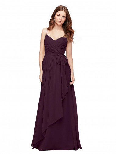 Long Sleeveless Soft Chiffon Grape A-Line Bridesmaid Dress / Formal Dress Colchester