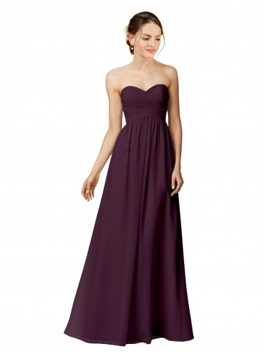 Long Sleeveless Chiffon Grape Sweetheart A-Line Bridesmaid Dress / Evening Dress Colchester