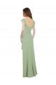 Long Cap Sleeves Soft Chiffon Smoke Green A-Line Bridesmaid Dress / Formal Dress Colchester