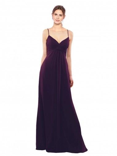 Long Sleeveless Soft Chiffon Grape A-Line Formal Dress / Bridesmaid Dress Colchester