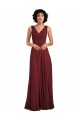 Long Sleeveless Soft Chiffon Burgundy A-Line Bridesmaid Dress Colchester