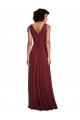 Long Sleeveless Soft Chiffon Burgundy A-Line Bridesmaid Dress Colchester