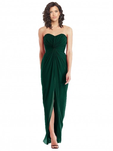 Long Sleeveless Soft Chiffon Ever Green Sweetheart A-Line Bridesmaid Dress Colchester