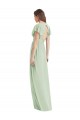 Long Flutter Sleeves Soft Chiffon Sage Trumpet Bridesmaid Dress Colchester