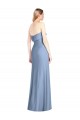 Long Sleeveless Soft Chiffon Dusty Blue Trumpet Bridesmaid Dress Colchester