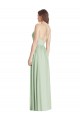 Long Sleeveless Soft Chiffon Sage A-Line Semi Formal Evening Dress / Bridesmaid Dress Colchester