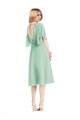 Knee Length Flutter Sleeves Soft Chiffon Mint Green A-Line Bridesmaid Dress Colchester