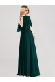 Long Flutter Sleeves Soft Chiffon Ever Green A-Line Bridesmaid Dress Colchester