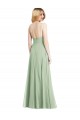 Long Sleeveless Soft Chiffon Sage Trumpet Formal Evening Gown / Bridesmaid Dress Colchester