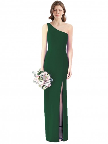 Long Sleeveless Soft Chiffon Dark Green Trumpet Bridesmaid Dress Colchester