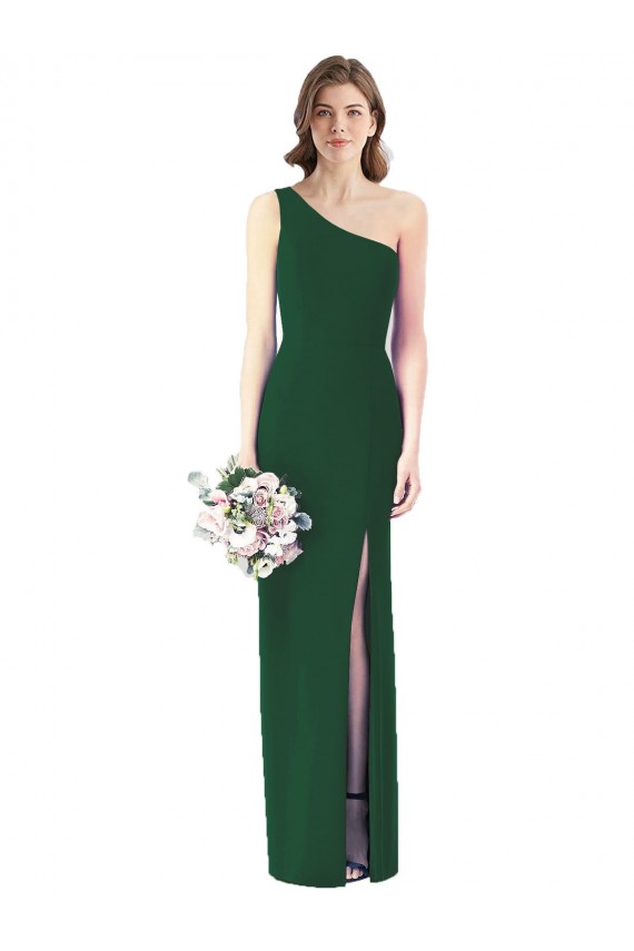 Long Sleeveless Soft Chiffon Dark Green Trumpet Bridesmaid Dress Colchester