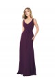 Long Floor Length Sleeveless Chiffon Grape A-Line Bridesmaid Dress Colchester