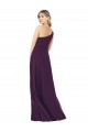 Long Sleeveless Soft Chiffon Grape One Shoulder A-Line Formal Dress / Bridesmaid Dress Colchester