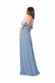 Long Sleeveless Chiffon Dusty Blue Sweetheart A-Line Wedding Party Dress Colchester