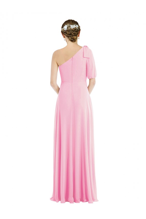 Long Sleeveless Soft Chiffon Barely Pink Trumpet Semi Formal Evening Dress / Bridesmaid Dress Colchester