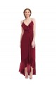 Long Sleeveless Soft Chiffon Burgundy A-Line High Low Evening Gown / Bridesmaid Dress Colchester