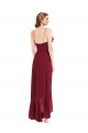 Long Sleeveless Soft Chiffon Burgundy A-Line High Low Evening Gown / Bridesmaid Dress Colchester