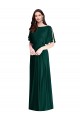 Long Bell Sleeves Soft Chiffon Ever Green A-Line Semi Formal Evening Dress / Bridesmaid Dress Colchester