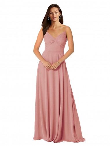 Long Sleeveless Lxue Chiffon Bliss Pink A-Line Bridesmaid Dress Colchester