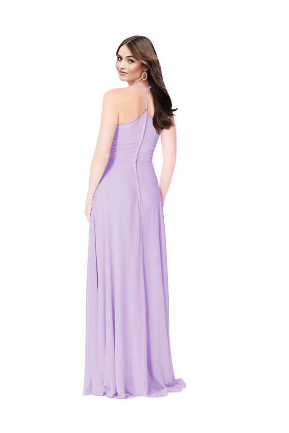 Long Sleeveless Soft Chiffon Saffron A-Line Formal Dress / Bridesmaid Dress Colchester