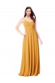 Long Sleeveless Soft Chiffon Saffron A-Line Formal Dress / Bridesmaid Dress Colchester