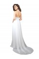 Sweep Train Sleeveless Soft Chiffon White A-Line Semi Formal Evening Dress / Bridesmaid Dress Colchester