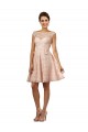 Knee Length Cap Sleeves Soft Chiffon & Lace Pink A-Line Bridesmaid Dress Colchester