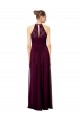 Long Sleeveless Soft Chiffon & Lace Dark Navy A-Line Formal Dress / Bridesmaid Dress Colchester